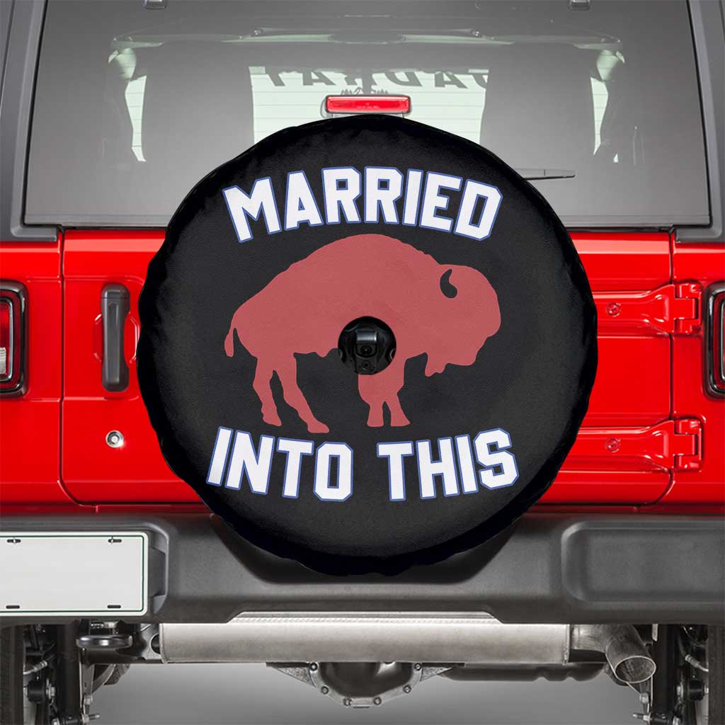 Married Into This BFB Spare Tire Cover Vintage Sport Mafia Wife Wedding Gifts TS10 Black Print Your Wear