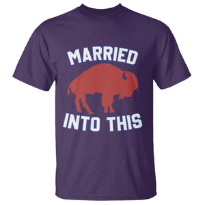 Married Into This Buffalo T Shirt Vintage Sport Mafia Wife Wedding Gifts TS10 Purple Print Your Wear