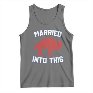 Married Into This Buffalo Tank Top Vintage Sport Mafia Wife Wedding Gifts TS10 Black Heather Print Your Wear