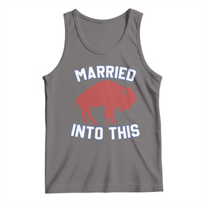 Married Into This Buffalo Tank Top Vintage Sport Mafia Wife Wedding Gifts TS10 Deep Heather Print Your Wear