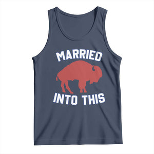 Married Into This Buffalo Tank Top Vintage Sport Mafia Wife Wedding Gifts TS10 Navy Print Your Wear