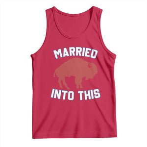 Married Into This Buffalo Tank Top Vintage Sport Mafia Wife Wedding Gifts TS10 Red Print Your Wear