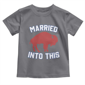 Married Into This Buffalo Toddler T Shirt Vintage Sport Mafia Wife Wedding Gifts TS10 Charcoal Print Your Wear