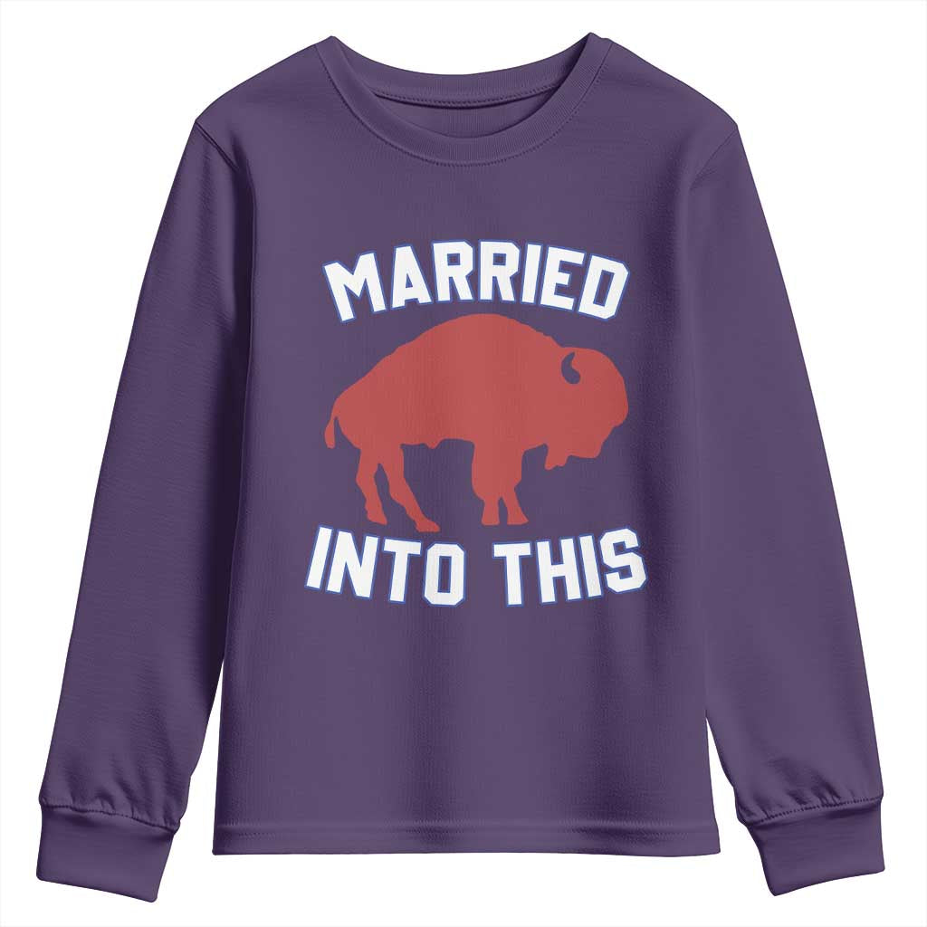 Married Into This BFB Youth Sweatshirt Vintage Sport Mafia Wife Wedding Gifts TS10 Purple Print Your Wear