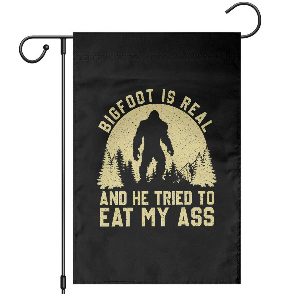 Funny Bigfoot Garden Flag Sasquatch Big Foot Eat My Ass Vintage Cryptid Meme TS10 Black Print Your Wear