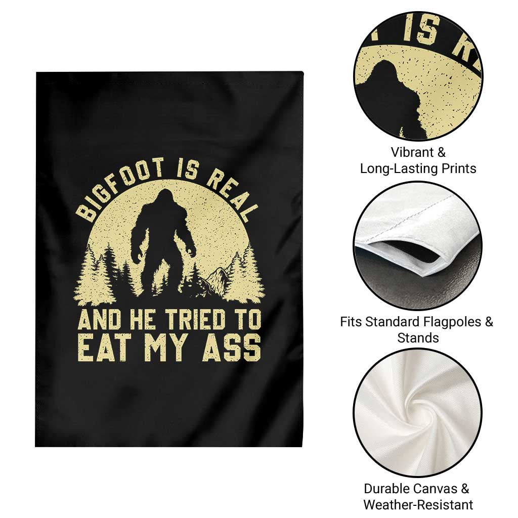 Funny Bigfoot Garden Flag Sasquatch Big Foot Eat My Ass Vintage Cryptid Meme TS10 Print Your Wear