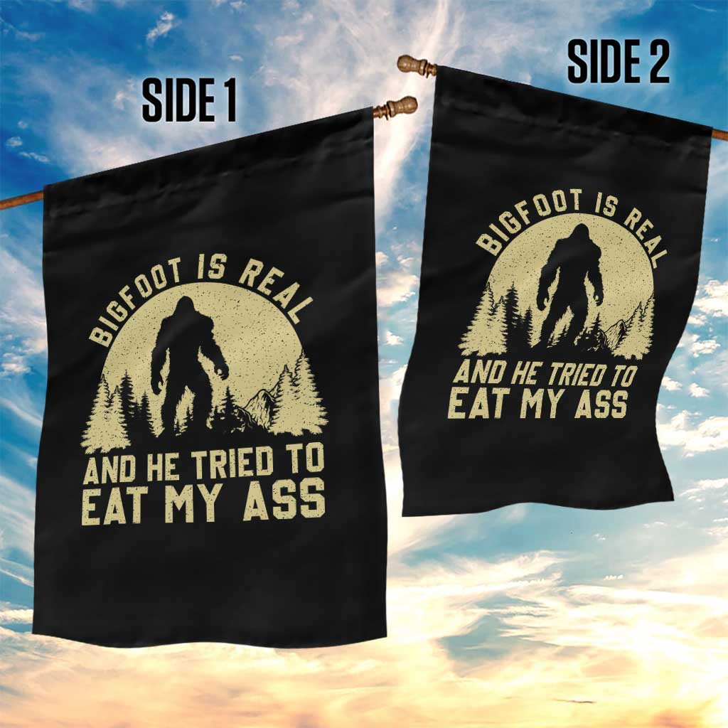 Funny Bigfoot Garden Flag Sasquatch Big Foot Eat My Ass Vintage Cryptid Meme TS10 Print Your Wear