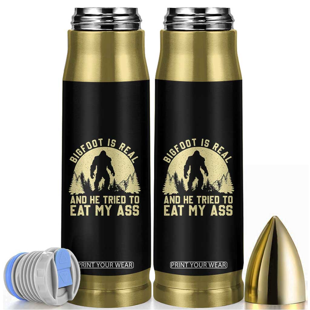 Funny Bigfoot Bullet Tumbler Sasquatch Big Foot Eat My Ass Vintage Cryptid Meme TS10 Black Print Your Wear
