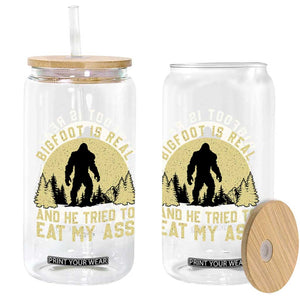 Funny Bigfoot Glass Can Sasquatch Big Foot Eat My Ass Vintage Cryptid Meme TS10 Print Your Wear