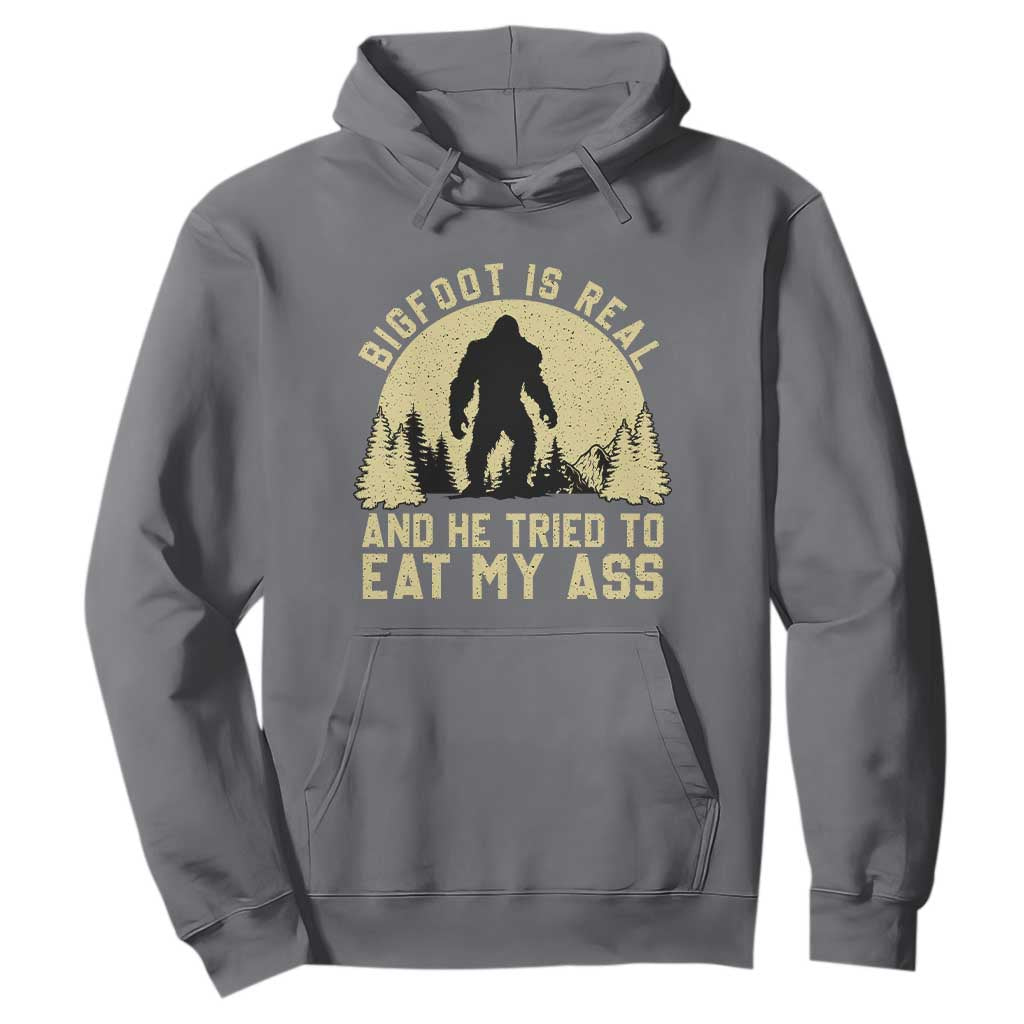Funny Bigfoot Hoodie Sasquatch Big Foot Eat My Ass Vintage Cryptid Meme TS10 Charcoal Print Your Wear