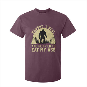 Funny Bigfoot T Shirt For Kid Sasquatch Big Foot Eat My Ass Vintage Cryptid Meme TS10 Maroon Print Your Wear
