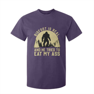 Funny Bigfoot T Shirt For Kid Sasquatch Big Foot Eat My Ass Vintage Cryptid Meme TS10 Purple Print Your Wear