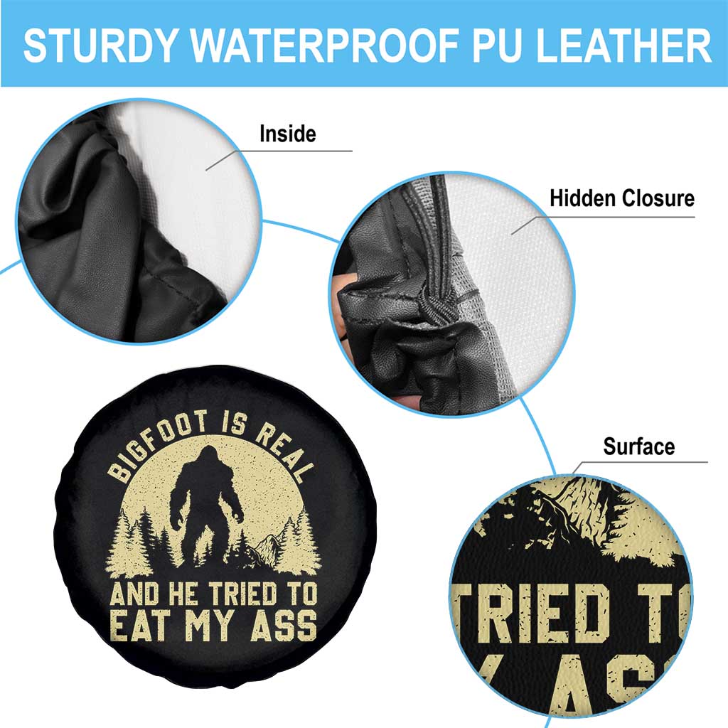 Funny Bigfoot Spare Tire Cover Sasquatch Big Foot Eat My Ass Vintage Cryptid Meme TS10 Print Your Wear