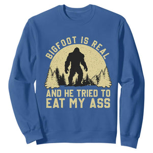 Funny Bigfoot Sweatshirt Sasquatch Big Foot Eat My Ass Vintage Cryptid Meme TS10 Royal Blue Print Your Wear