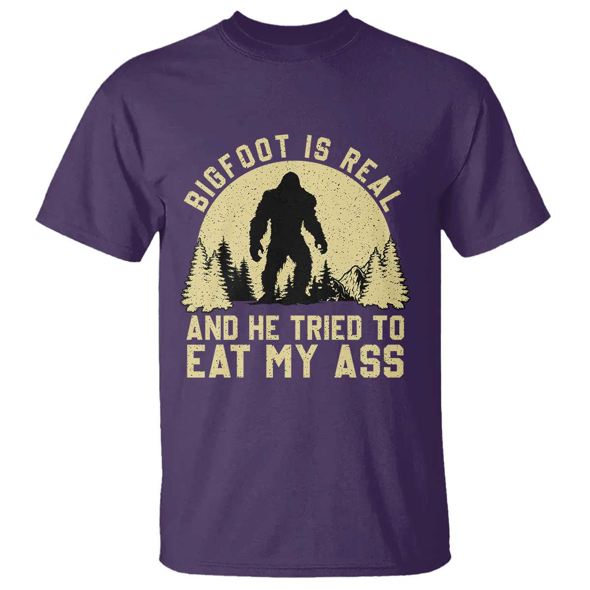 Funny Bigfoot T Shirt Sasquatch Big Foot Eat My Ass Vintage Cryptid Meme TS10 Purple Print Your Wear