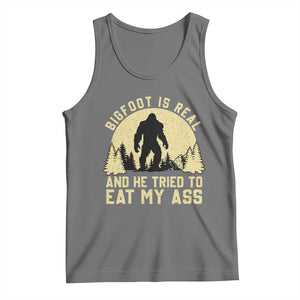 Funny Bigfoot Tank Top Sasquatch Big Foot Eat My Ass Vintage Cryptid Meme TS10 Black Heather Print Your Wear
