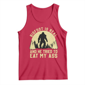 Funny Bigfoot Tank Top Sasquatch Big Foot Eat My Ass Vintage Cryptid Meme TS10 Red Print Your Wear