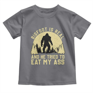 Funny Bigfoot Toddler T Shirt Sasquatch Big Foot Eat My Ass Vintage Cryptid Meme TS10 Charcoal Print Your Wear