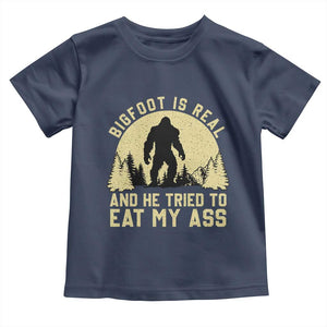 Funny Bigfoot Toddler T Shirt Sasquatch Big Foot Eat My Ass Vintage Cryptid Meme TS10 Navy Print Your Wear
