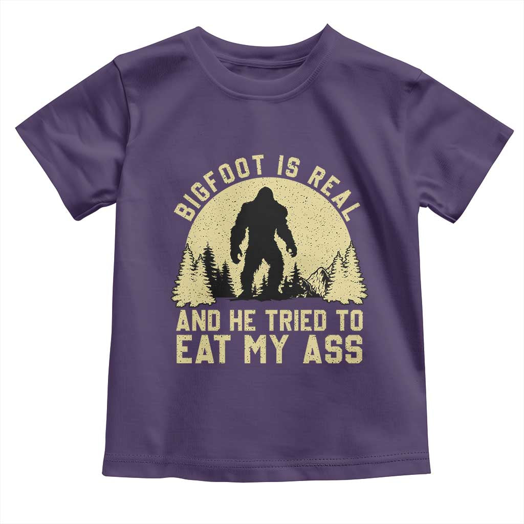 Funny Bigfoot Toddler T Shirt Sasquatch Big Foot Eat My Ass Vintage Cryptid Meme TS10 Purple Print Your Wear