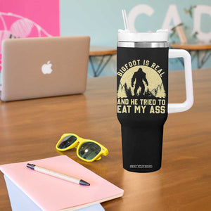 Funny Bigfoot Tumbler With Handle Sasquatch Big Foot Eat My Ass Vintage Cryptid Meme TS10 Print Your Wear