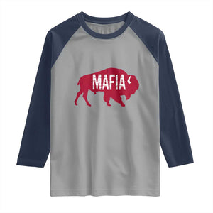 Let's Go Buffalo Raglan Shirt Funny Mafia WNY Pride Red Buffalo TS10 Sport Gray Navy Print Your Wear