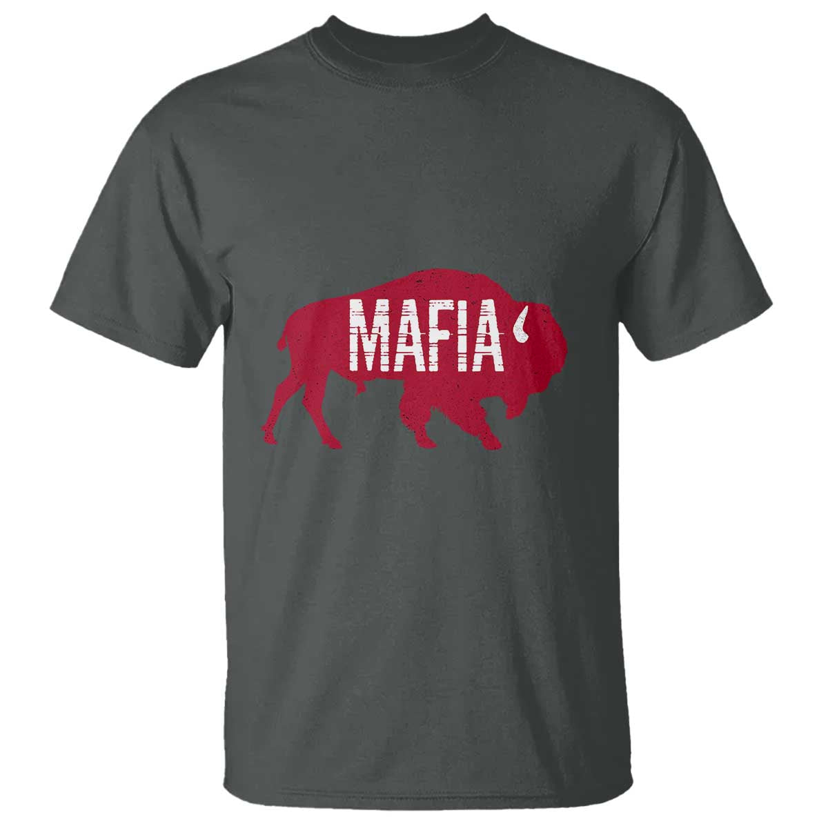 Let's Go Buffalo T Shirt Funny Mafia WNY Pride Red Buffalo TS10 Dark Heather Print Your Wear