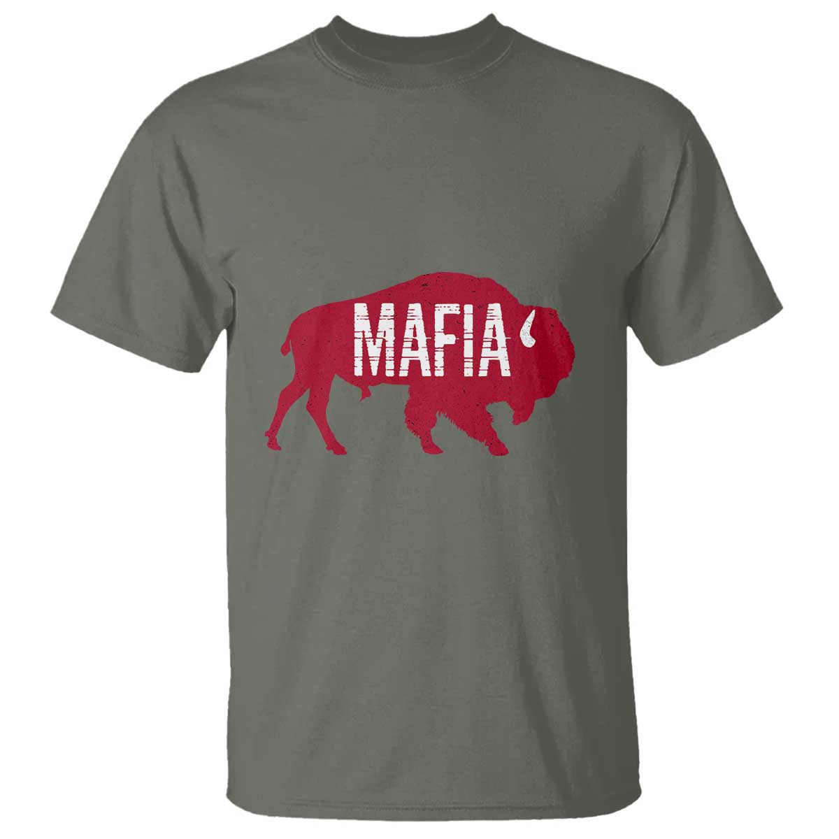 Let's Go Buffalo T Shirt Funny Mafia WNY Pride Red Buffalo TS10 Military Green Print Your Wear
