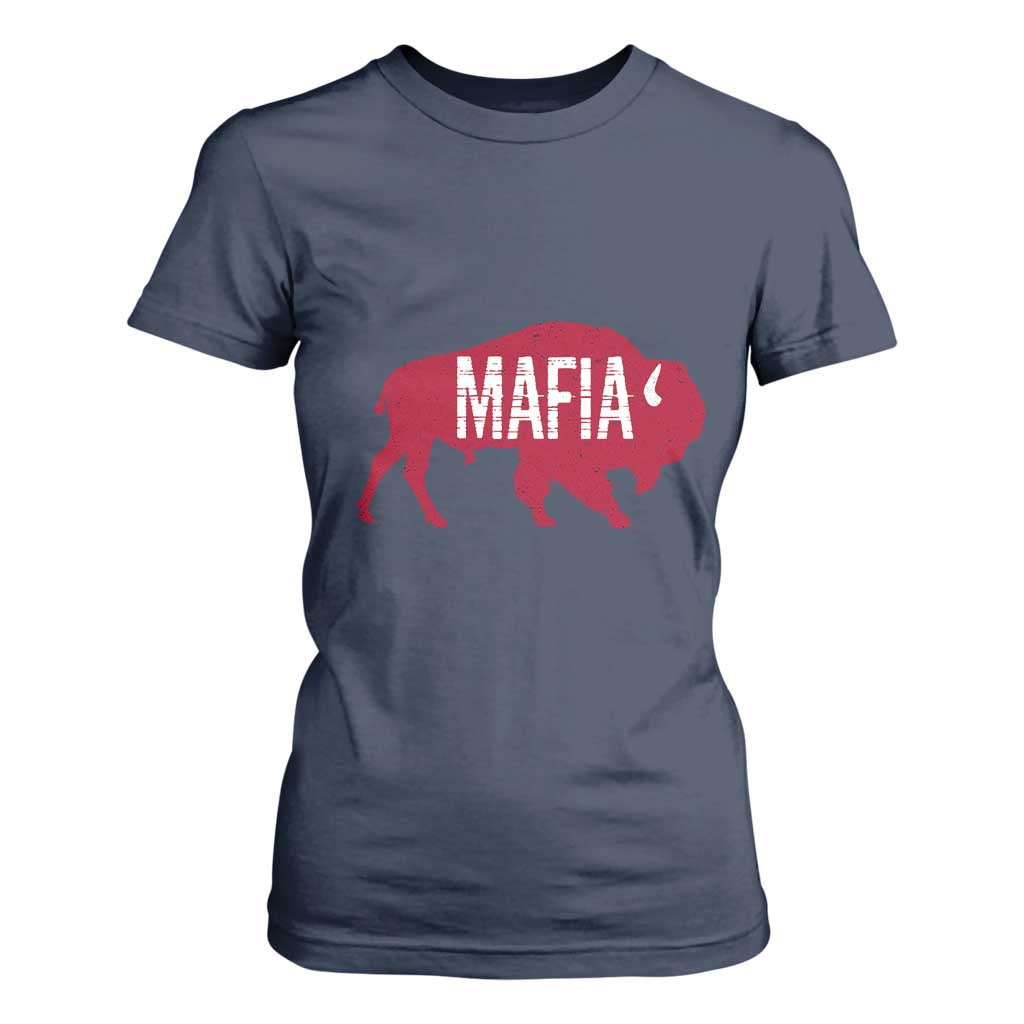 Let's Go Buffalo T Shirt For Women Funny Mafia WNY Pride Red Buffalo TS10 Navy Print Your Wear
