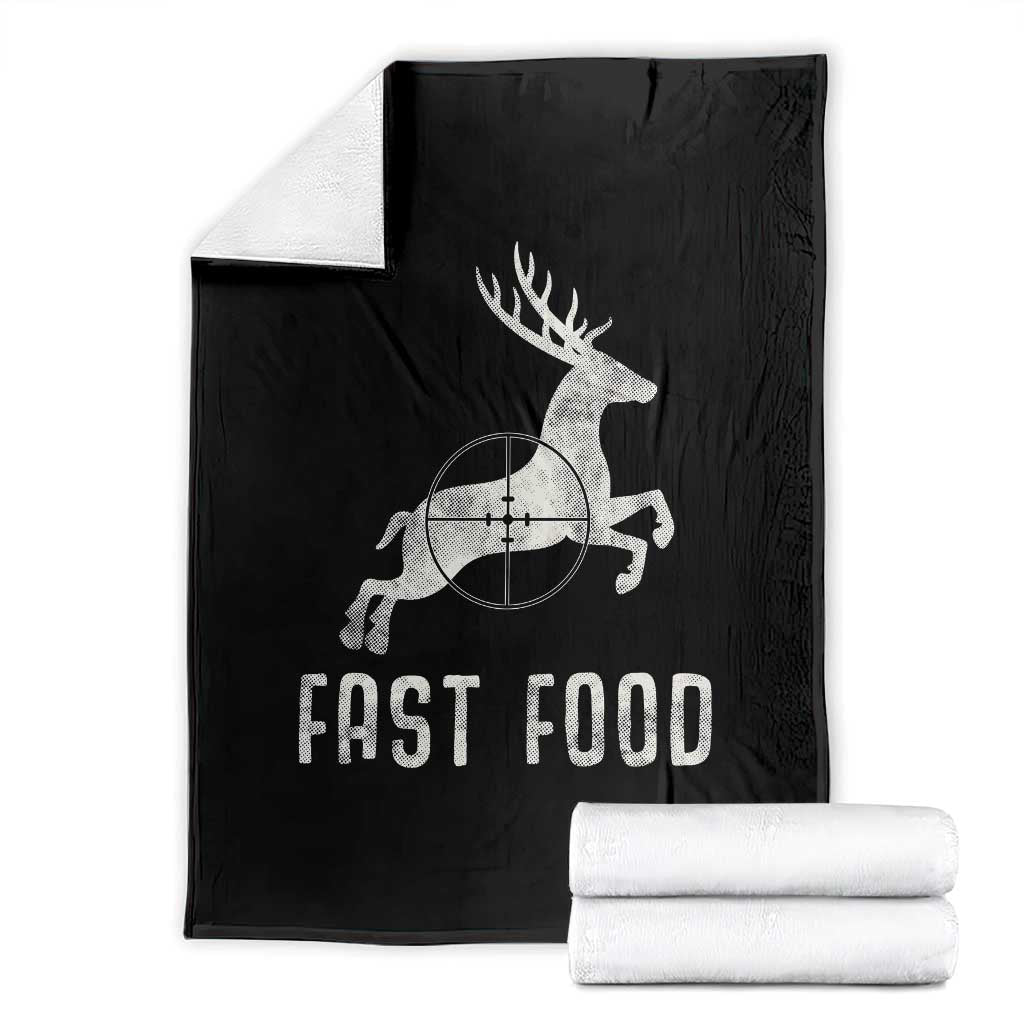 Deer Hunting Season Throw Blanket Funny Fast Food TS10 Black Print Your Wear