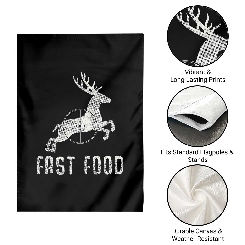 Deer Hunting Season Garden Flag Funny Fast Food TS10 Print Your Wear