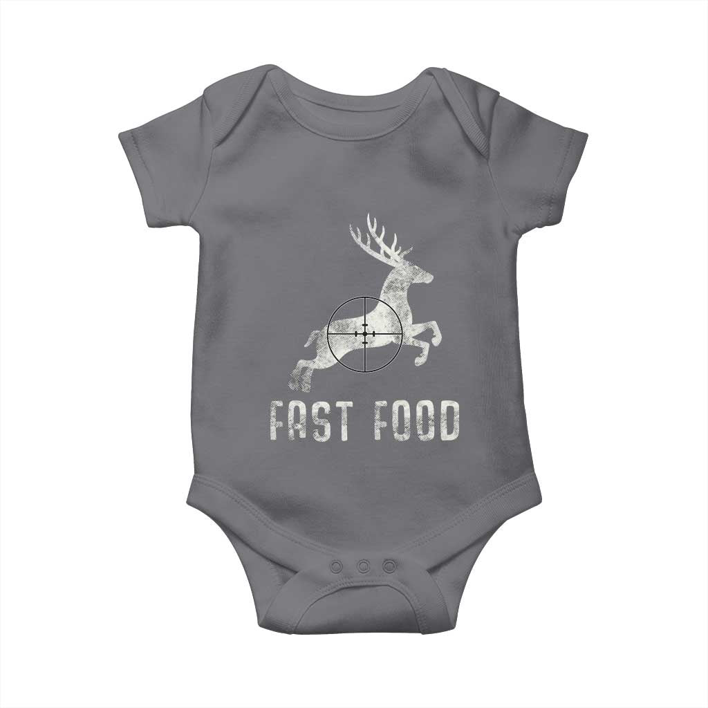 Deer Hunting Season Baby Onesie Funny Fast Food TS10 Charcoal Print Your Wear