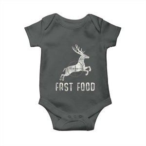 Deer Hunting Season Baby Onesie Funny Fast Food TS10 Dark Heather Print Your Wear