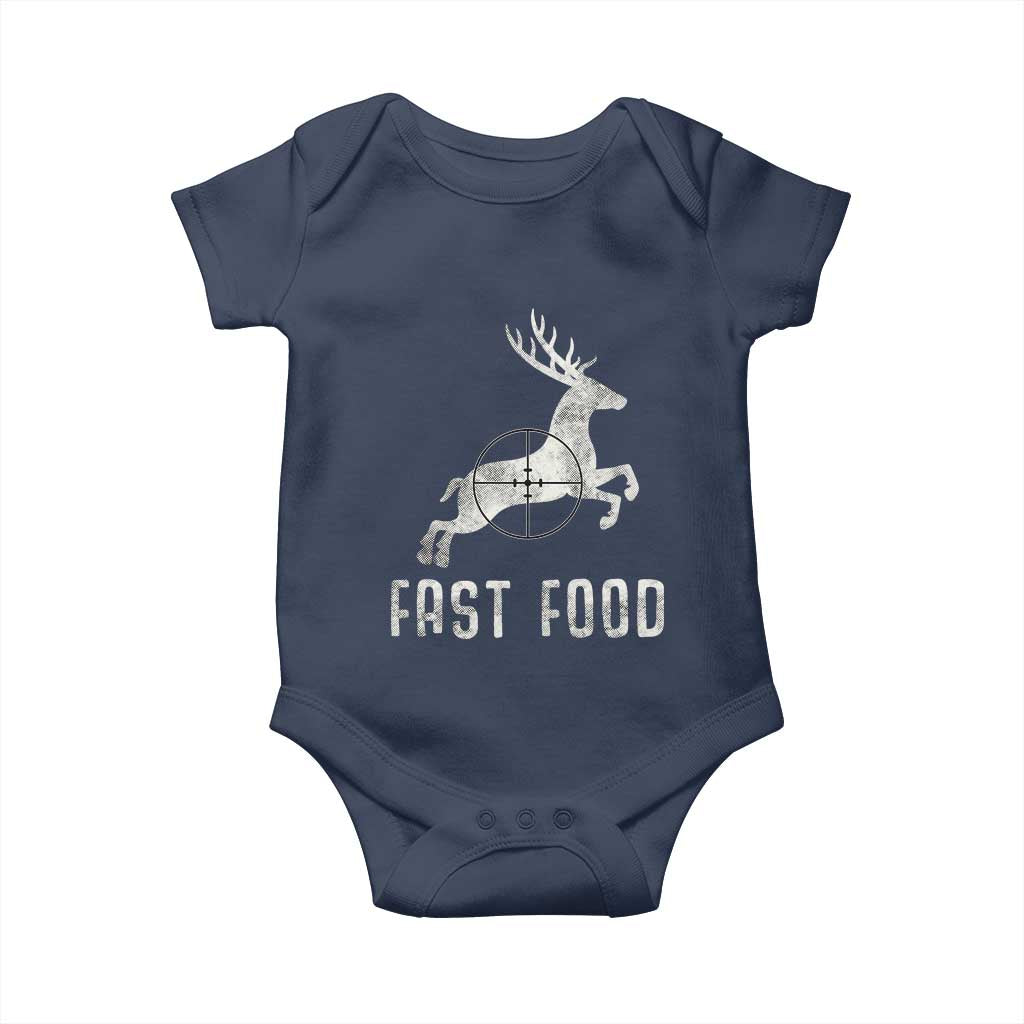 Deer Hunting Season Baby Onesie Funny Fast Food TS10 Navy Print Your Wear