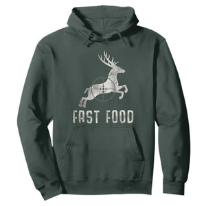 Deer Hunting Season Hoodie Funny Fast Food TS10 Dark Forest Green Print Your Wear