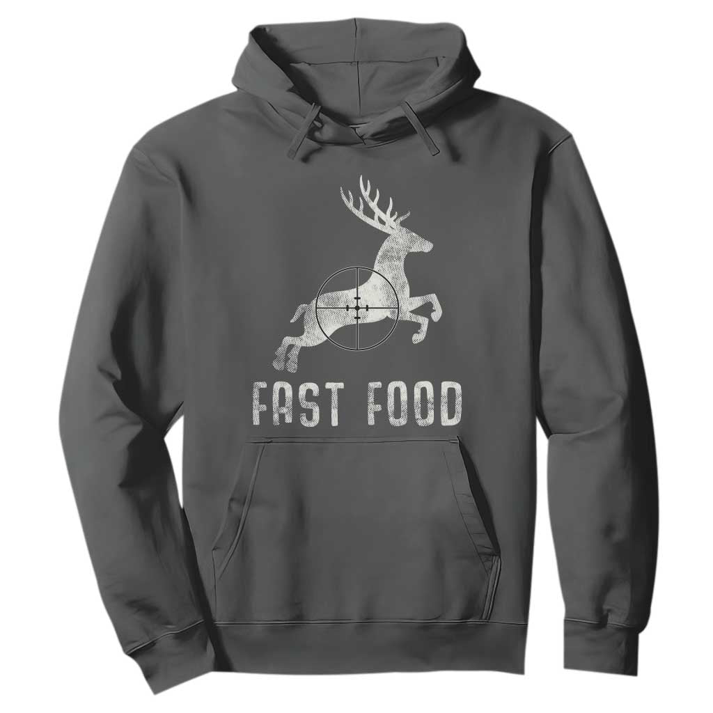 Deer Hunting Season Hoodie Funny Fast Food TS10 Dark Heather Print Your Wear