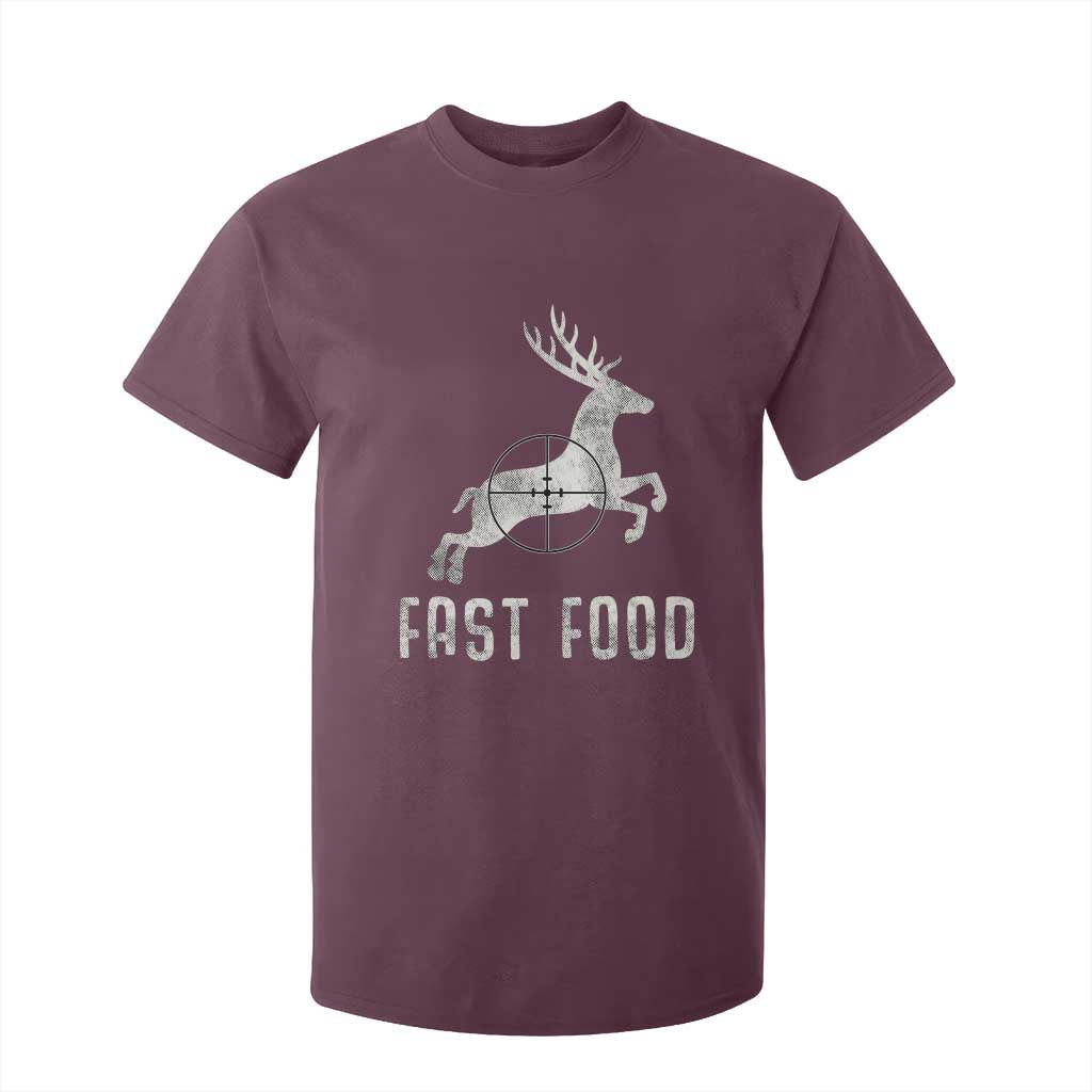 Deer Hunting Season T Shirt For Kid Funny Fast Food TS10 Maroon Print Your Wear