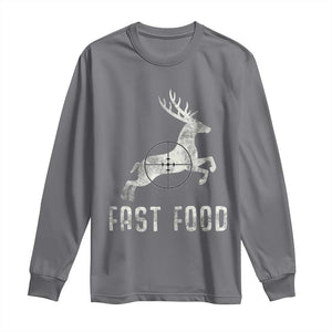 Deer Hunting Season Long Sleeve Shirt Funny Fast Food TS10 Charcoal Print Your Wear