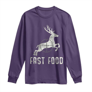 Deer Hunting Season Long Sleeve Shirt Funny Fast Food TS10 Purple Print Your Wear