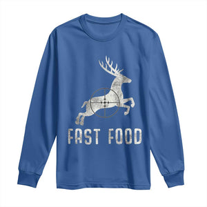 Deer Hunting Season Long Sleeve Shirt Funny Fast Food TS10 Royal Blue Print Your Wear