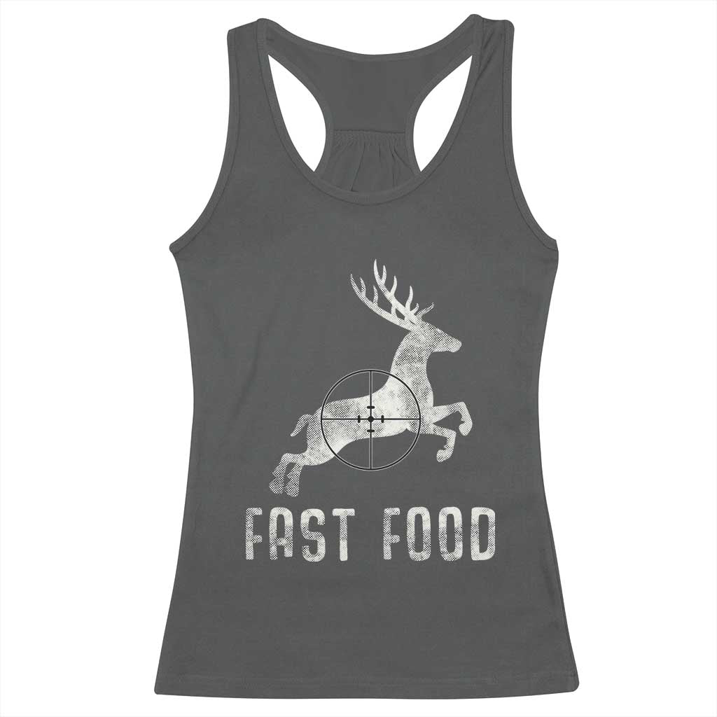 Deer Hunting Season Racerback Tank Top Funny Fast Food TS10 Dark Heather Print Your Wear
