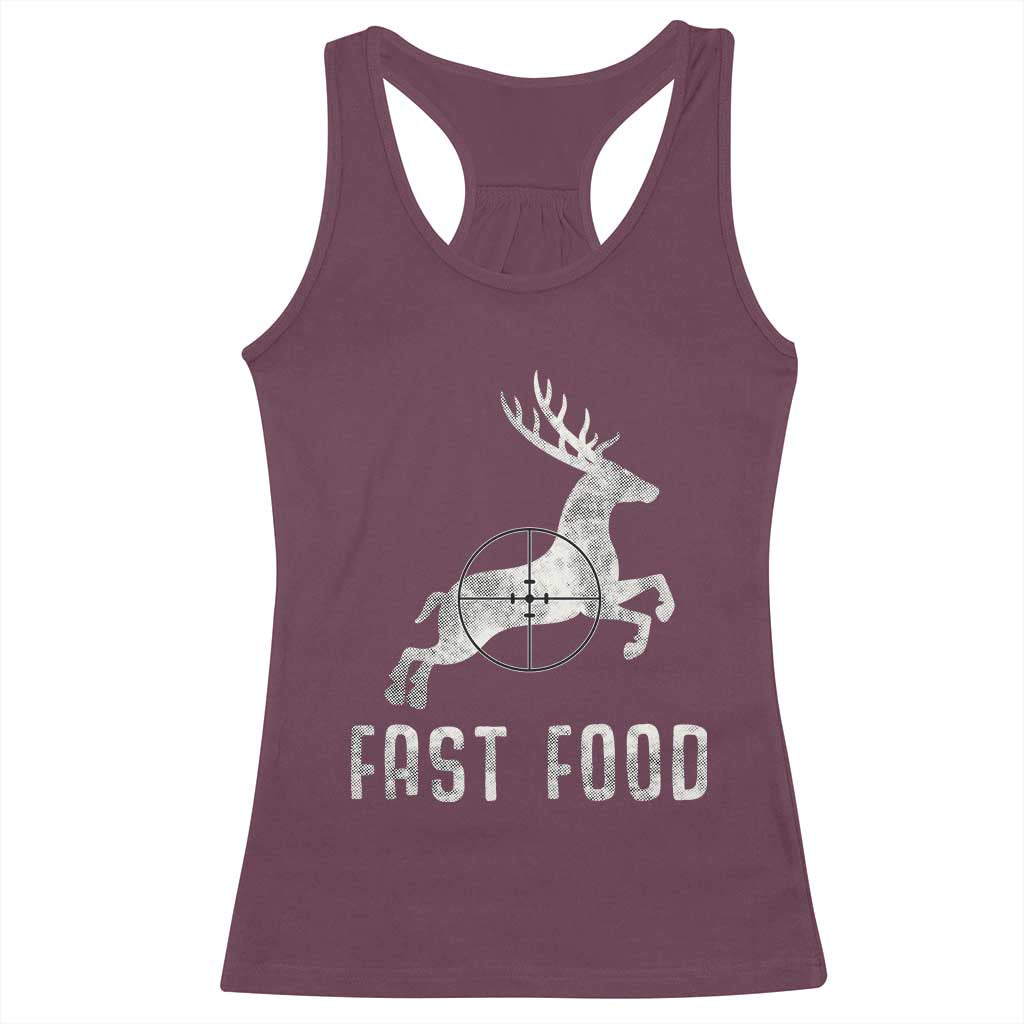 Deer Hunting Season Racerback Tank Top Funny Fast Food TS10 Maroon Print Your Wear