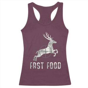Deer Hunting Season Racerback Tank Top Funny Fast Food TS10 Maroon Print Your Wear