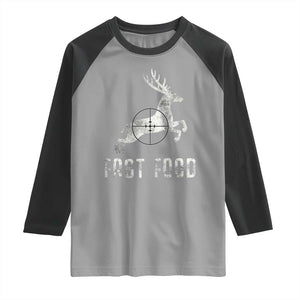 Deer Hunting Season Raglan Shirt Funny Fast Food TS10 Sport Gray Black Print Your Wear