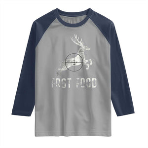 Deer Hunting Season Raglan Shirt Funny Fast Food TS10 Sport Gray Navy Print Your Wear