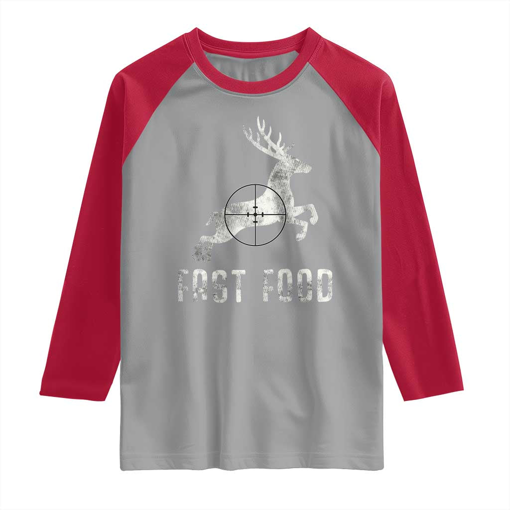 Deer Hunting Season Raglan Shirt Funny Fast Food TS10 Sport Gray Red Print Your Wear