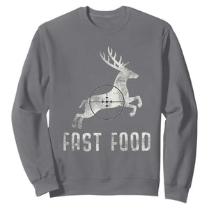 Deer Hunting Season Sweatshirt Funny Fast Food TS10 Charcoal Print Your Wear