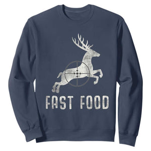 Deer Hunting Season Sweatshirt Funny Fast Food TS10 Navy Print Your Wear