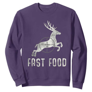 Deer Hunting Season Sweatshirt Funny Fast Food TS10 Purple Print Your Wear