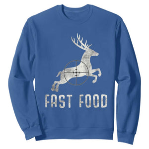 Deer Hunting Season Sweatshirt Funny Fast Food TS10 Royal Blue Print Your Wear